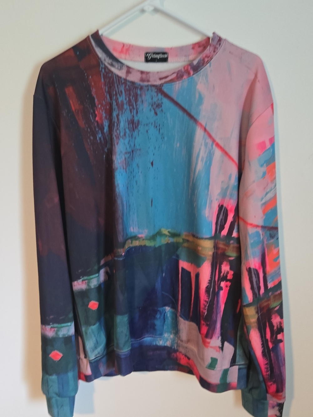 Abstract Print Crewneck Sweatshirt - Multicolor